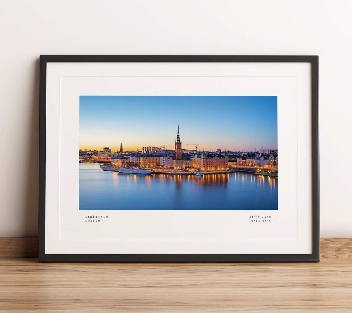 Stockholm Coordinates Travel Poster, Gamla Stan