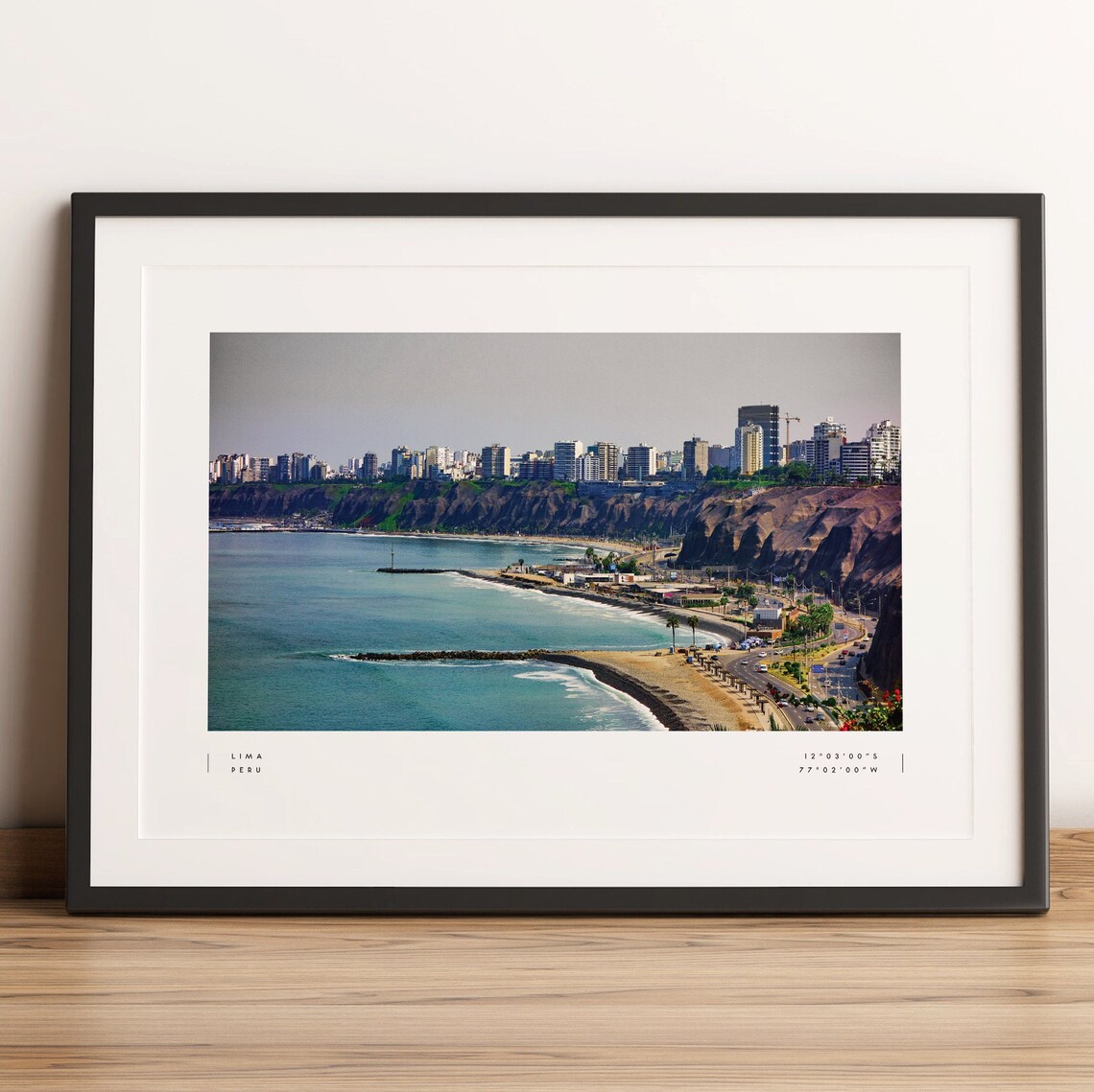 Lima Peru Coordinates Travel Poster Art Print
