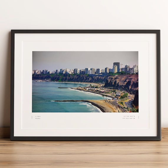 Lima Peru Coordinates Travel Poster Art Print