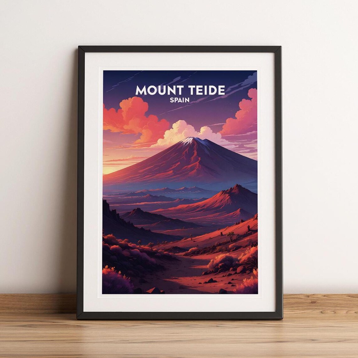 Mount Teide Travel Poster, Spain Landscape