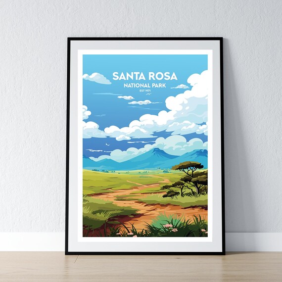 Santa Rosa National Park Est 1971 Savanna Safari Travel Poster