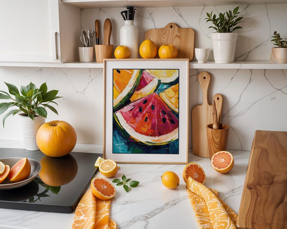 Watermelon Slices Tropical Summer Food Art Print - Image 4