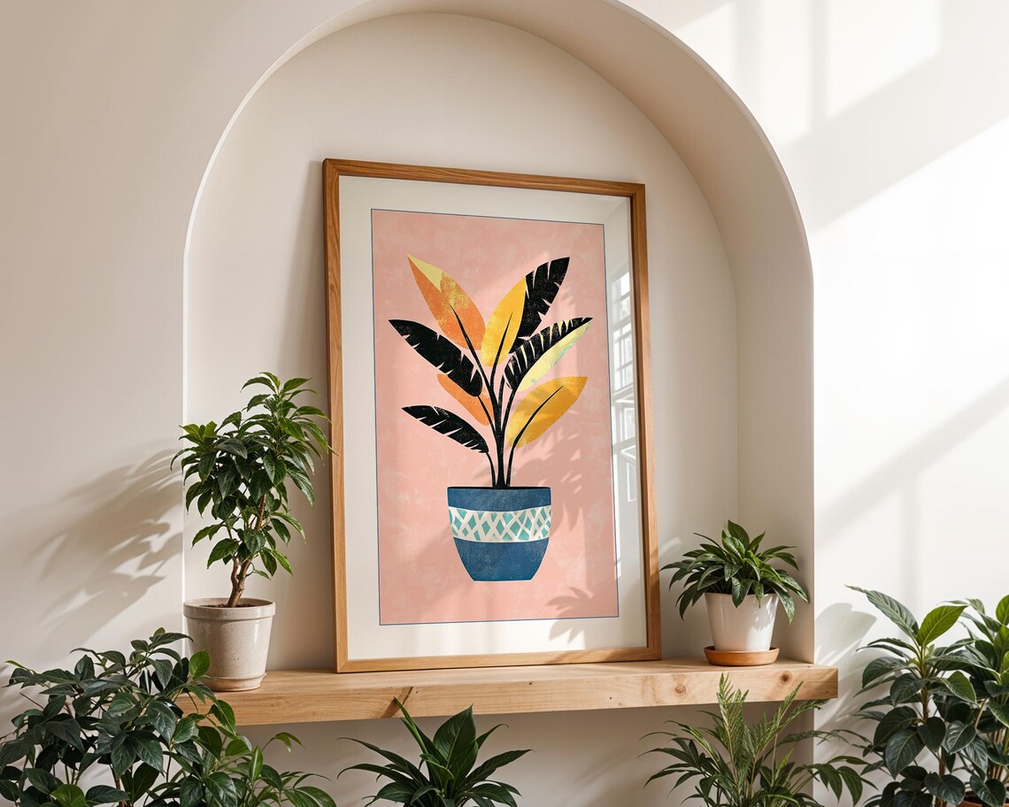 Tropical Potted Plant Boho Botanical Art Print - Image 3