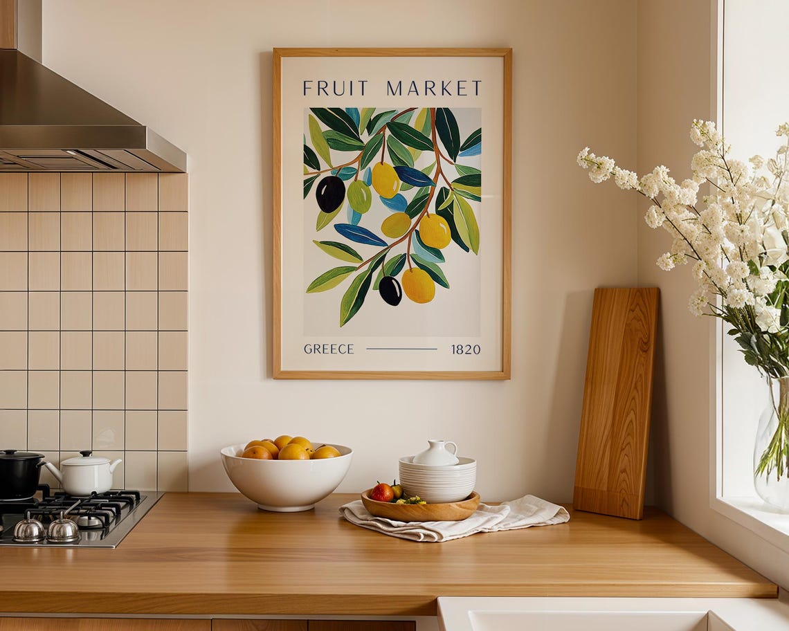 Greek Olive Market - Vintage Botanical Poster - Image 5