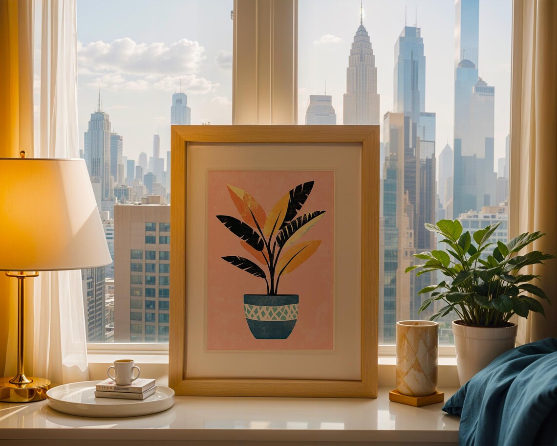 Tropical Potted Plant Boho Botanical Art Print - Image 2