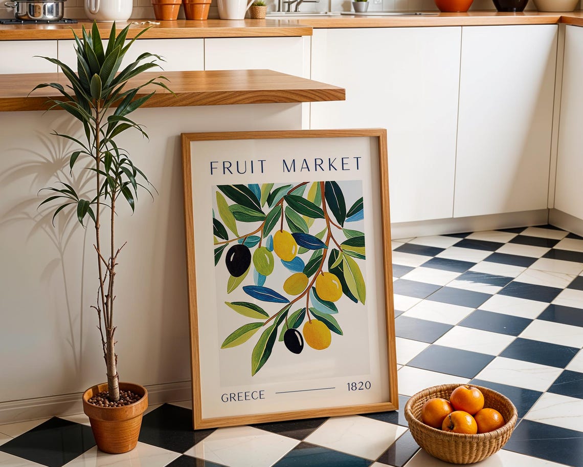 Greek Olive Market - Vintage Botanical Poster - Image 2