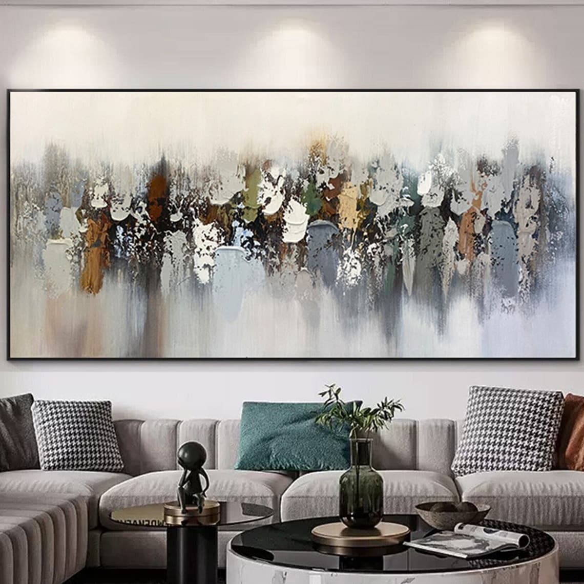 Abstract Acrylic Painting, Modern Living Room Wall Art