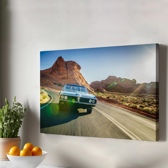 Old Car In The Desert Decorative Canvas Wall Art Office Decor Housewarming Gift Framed For Home