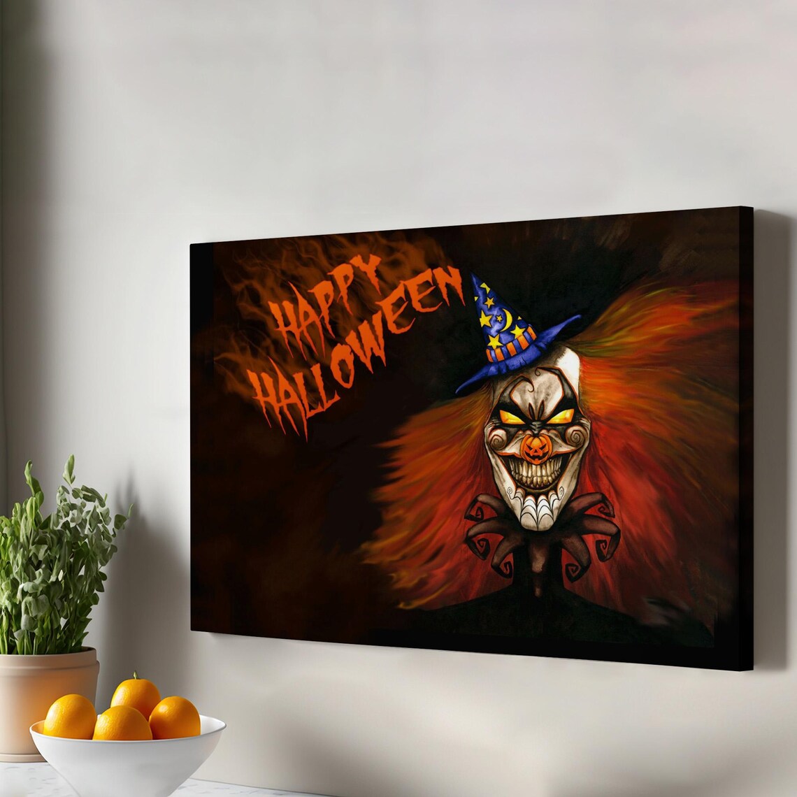 Halloween Wall Decor Scary Pumpkins Painting Framed Canvas Art Print Housewarming Gifts