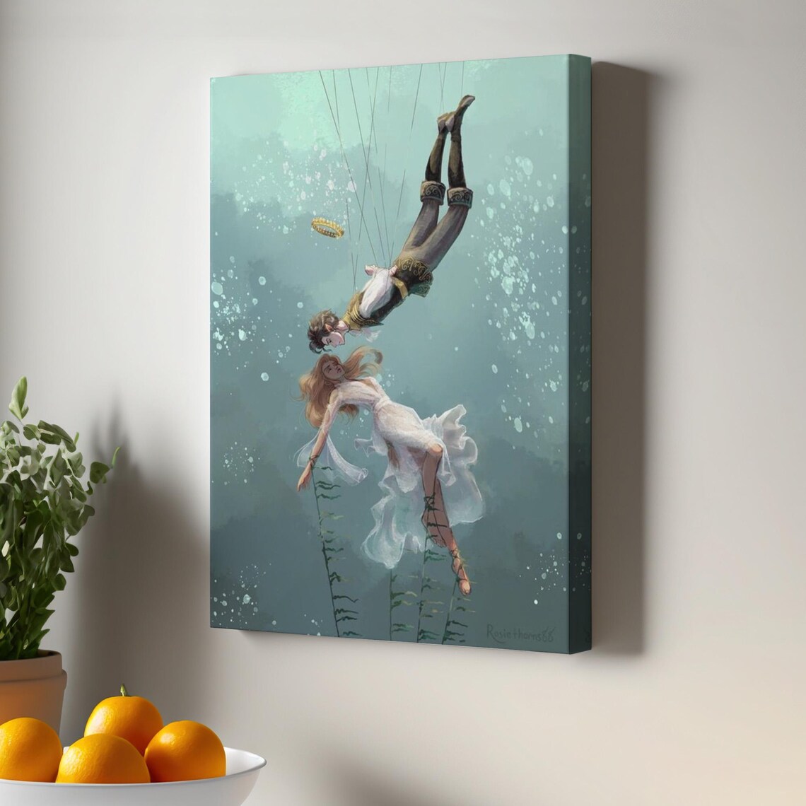 Jude and Cardan Under the Sea Fantasy Romance Painting Poster