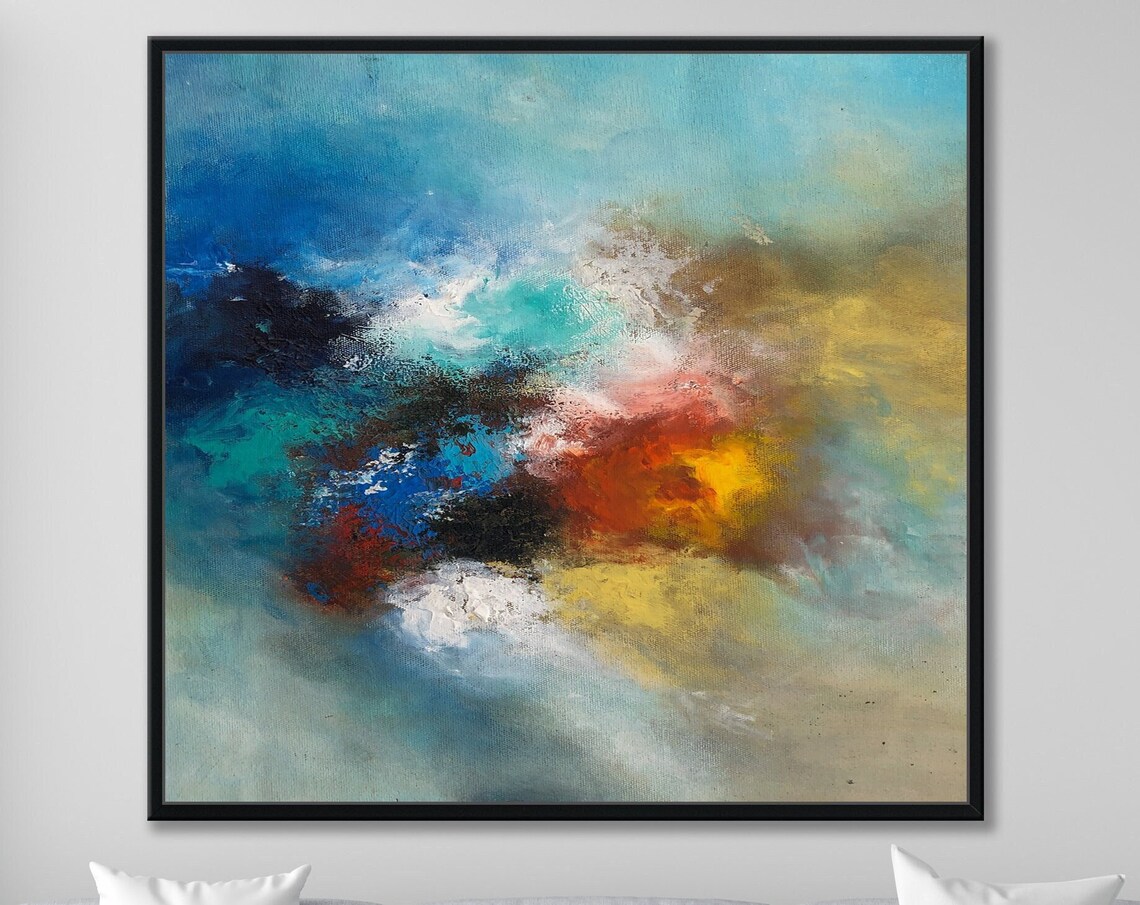 Colorful Abstract Textured Wall Art Poster Print