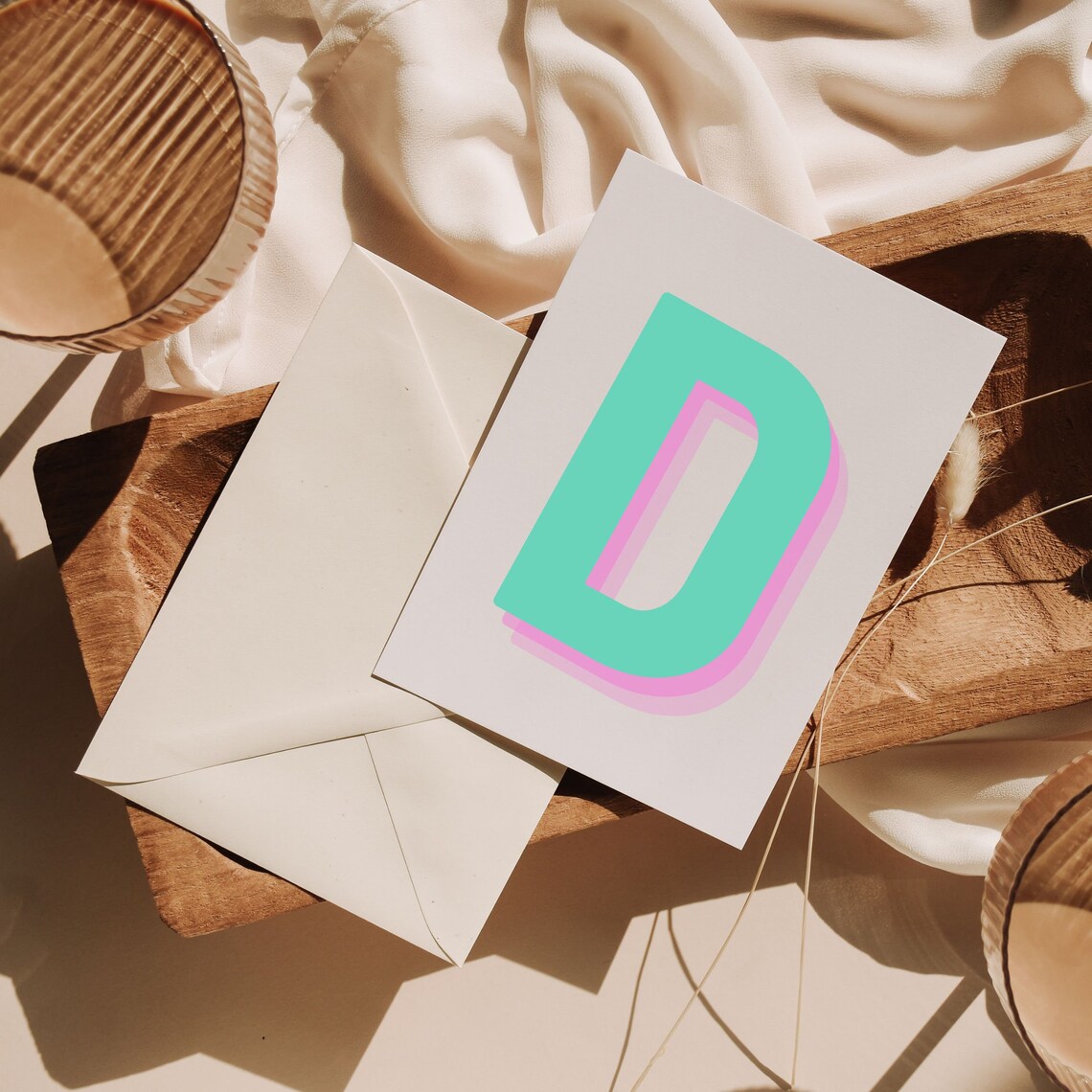 Retro 3D Letter D Monogram, Baby Letter Art - Image 4