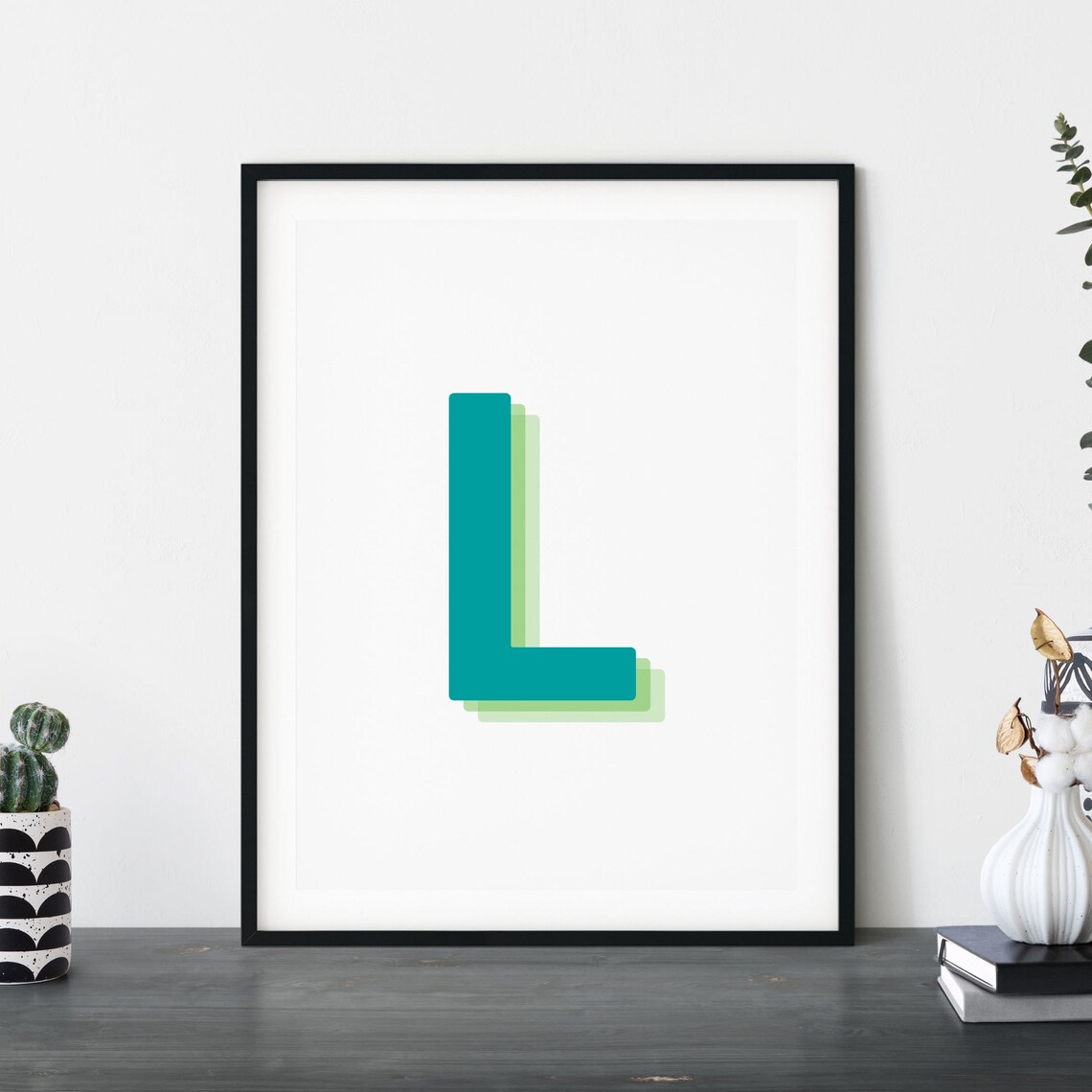 Retro 3D Letter L Monogram, Baby Letter Art - Image 4