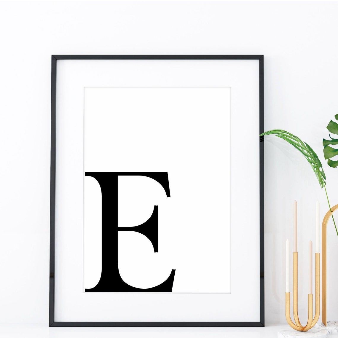 Letter E Minimalist Monogram Art Print - Image 2