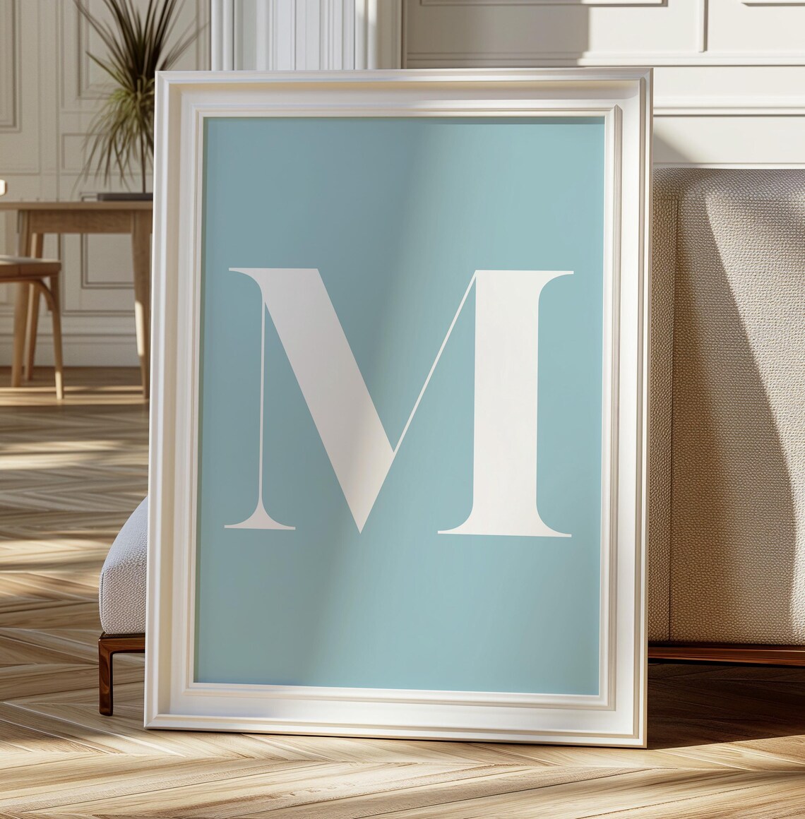 Letter M Monogram, Minimalist Alphabet Art - Image 3