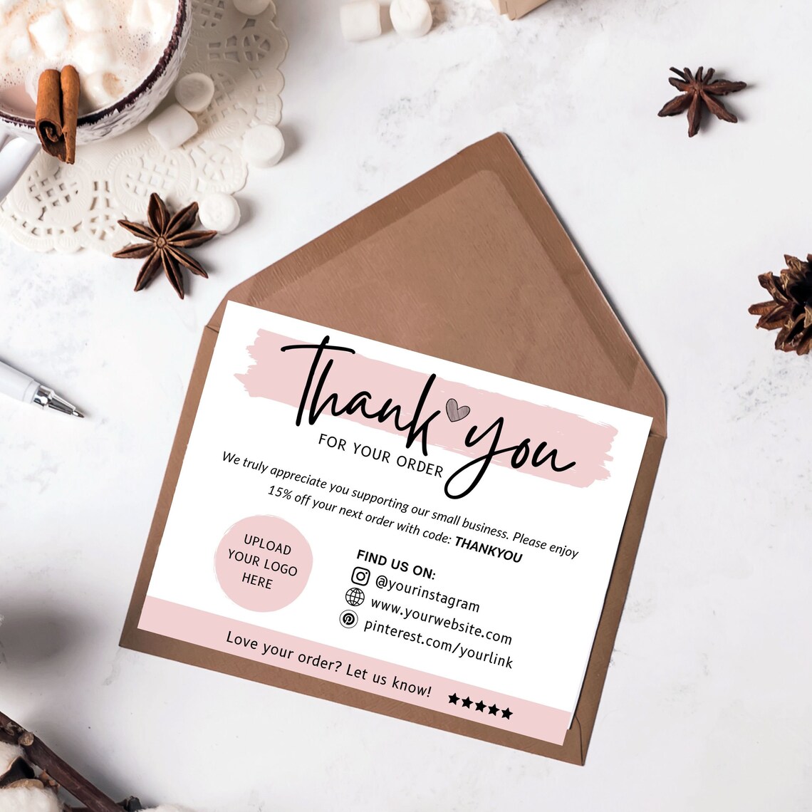 Thank You Cards Business Template, Packaging Insert - Image 5
