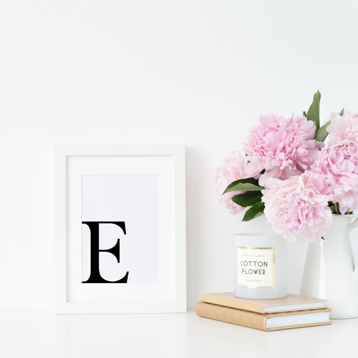 Letter E Minimalist Monogram Art Print - Image 5
