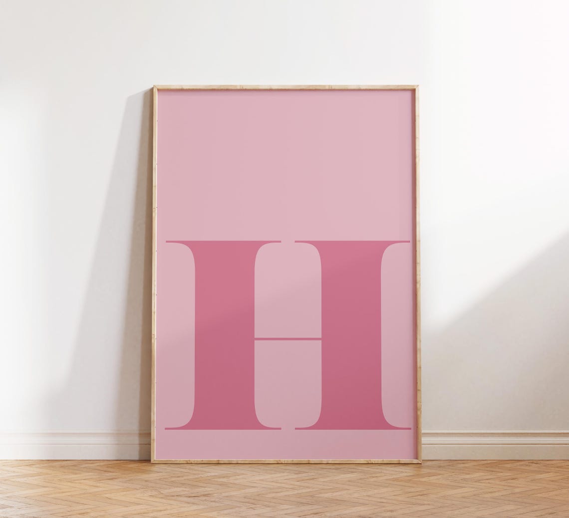 Letter H Poster, Preppy Room Decor - Image 3