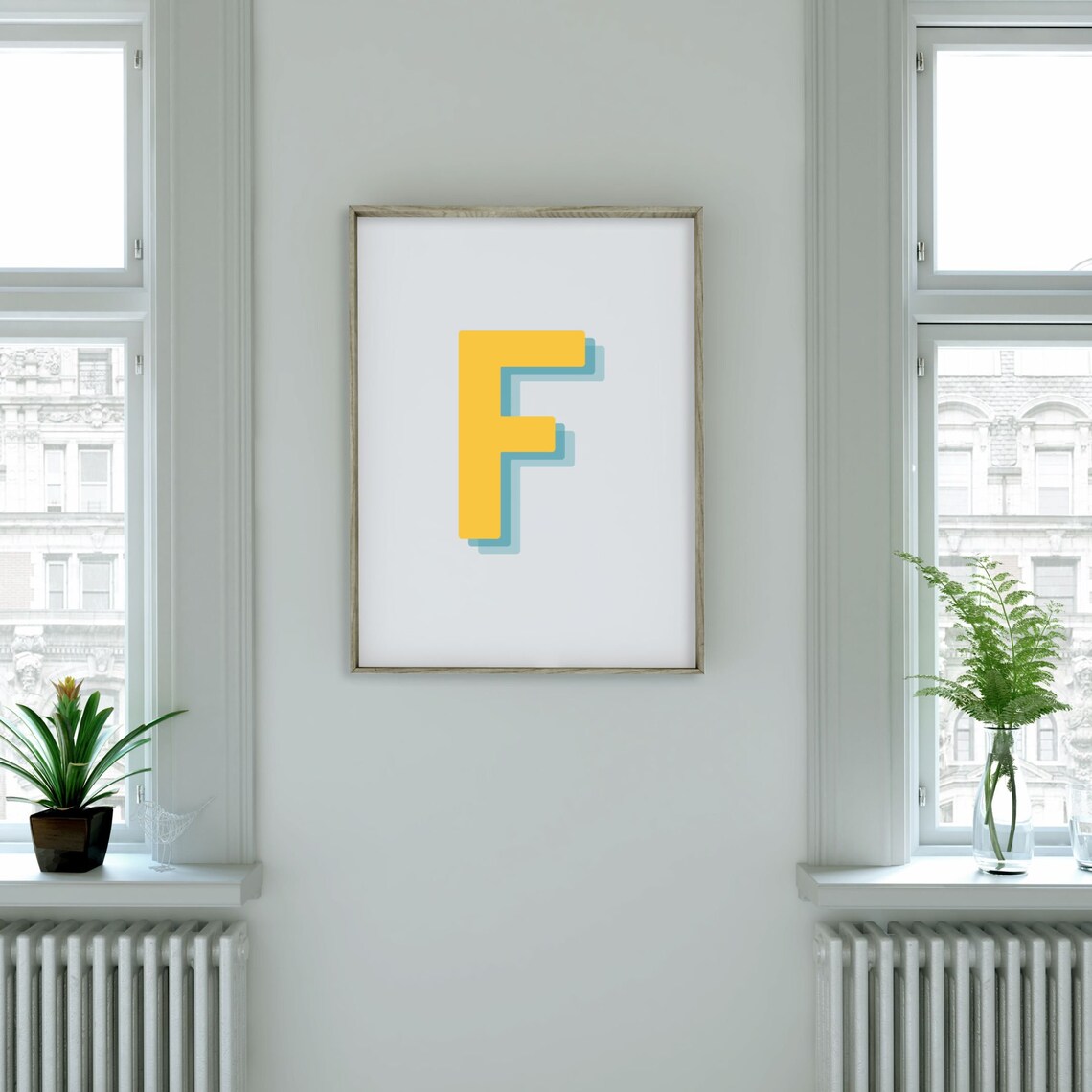 Retro 3D F Letter Monogram, Baby Initial - Image 3