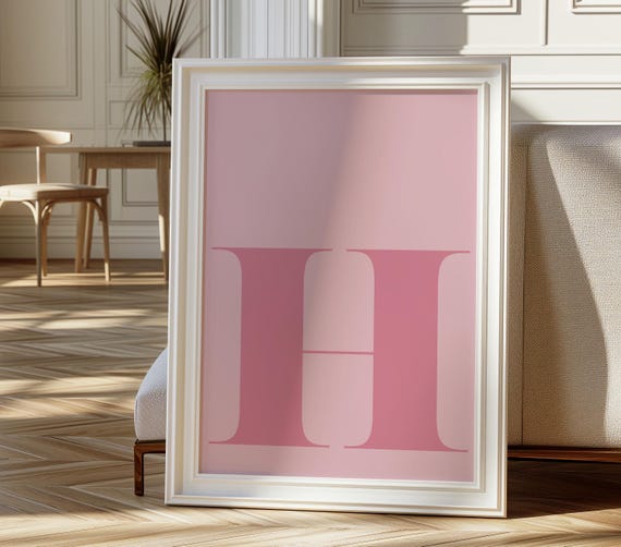 Letter H Poster, Preppy Room Decor