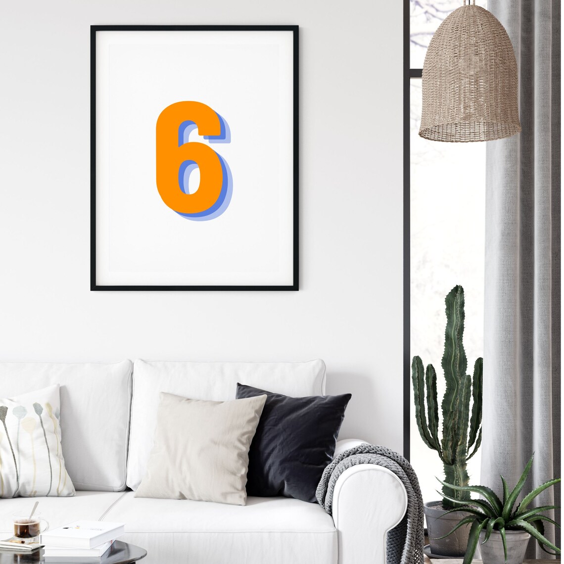 Retro 3D Number 6 Monogram, Birthday Age Poster - Image 4