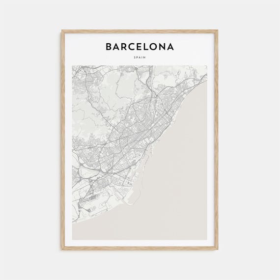 Barcelona Map Poster, Personalized Travel Art