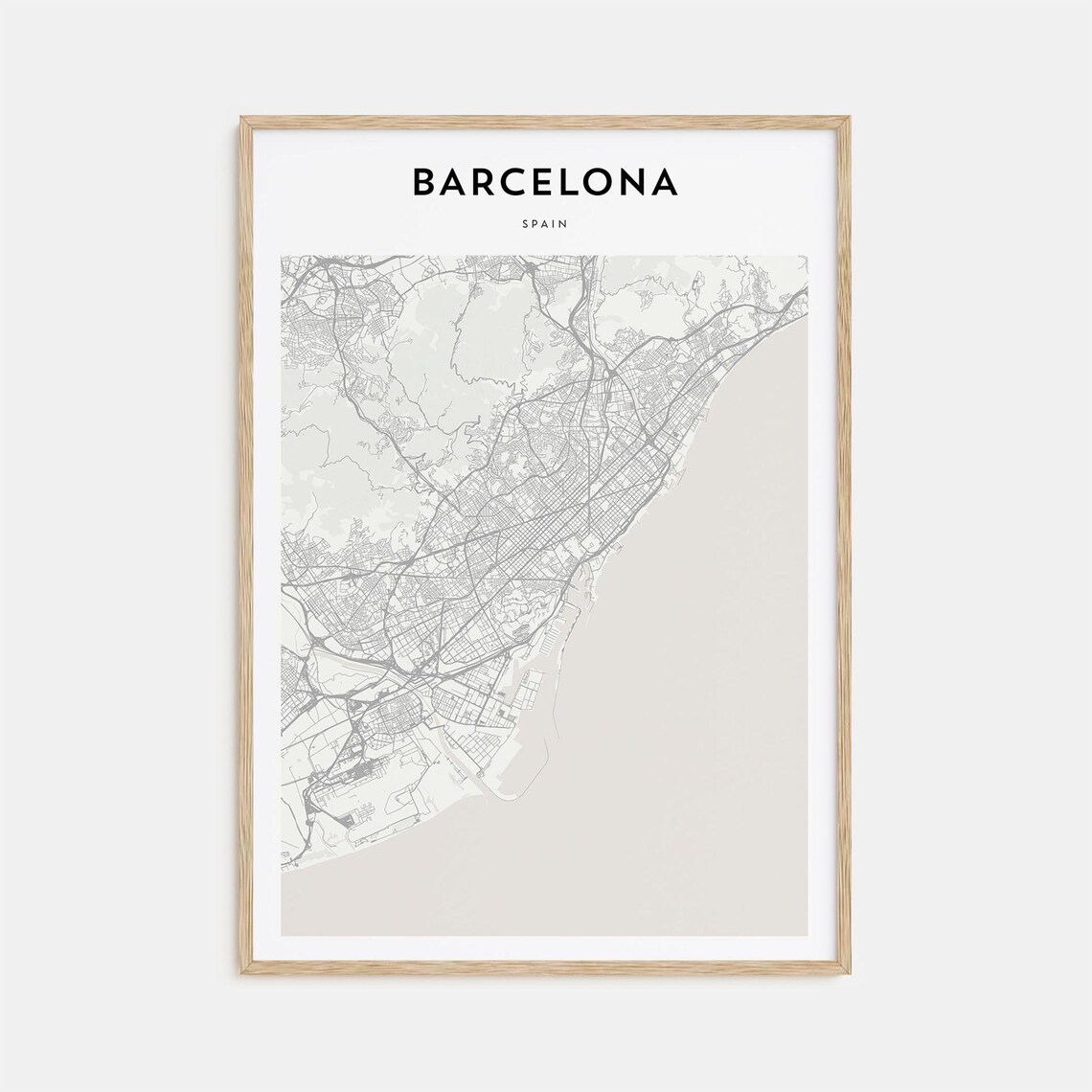 Barcelona Map Poster, Personalized Travel Art