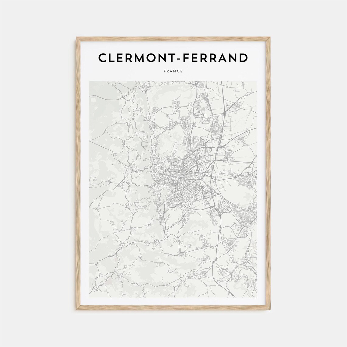 Clermont Ferrand France Minimalist Map Modern Travel Art Poster