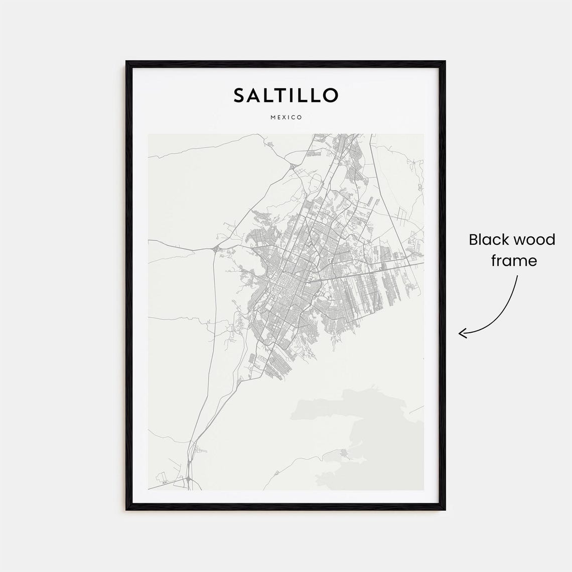 Saltillo Mexico Minimalist Street Map Modern City Travel Poster - Image 3