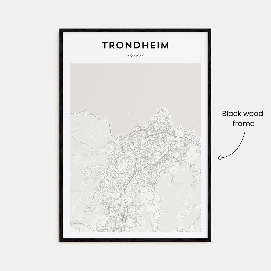 Trondheim Norway Minimalist City Street Map Travel Art Poster - Image 3