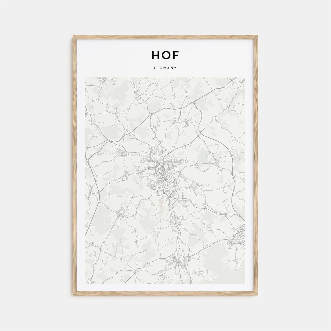 Hof Germany Minimalist Historic City Street Map Line Art Print