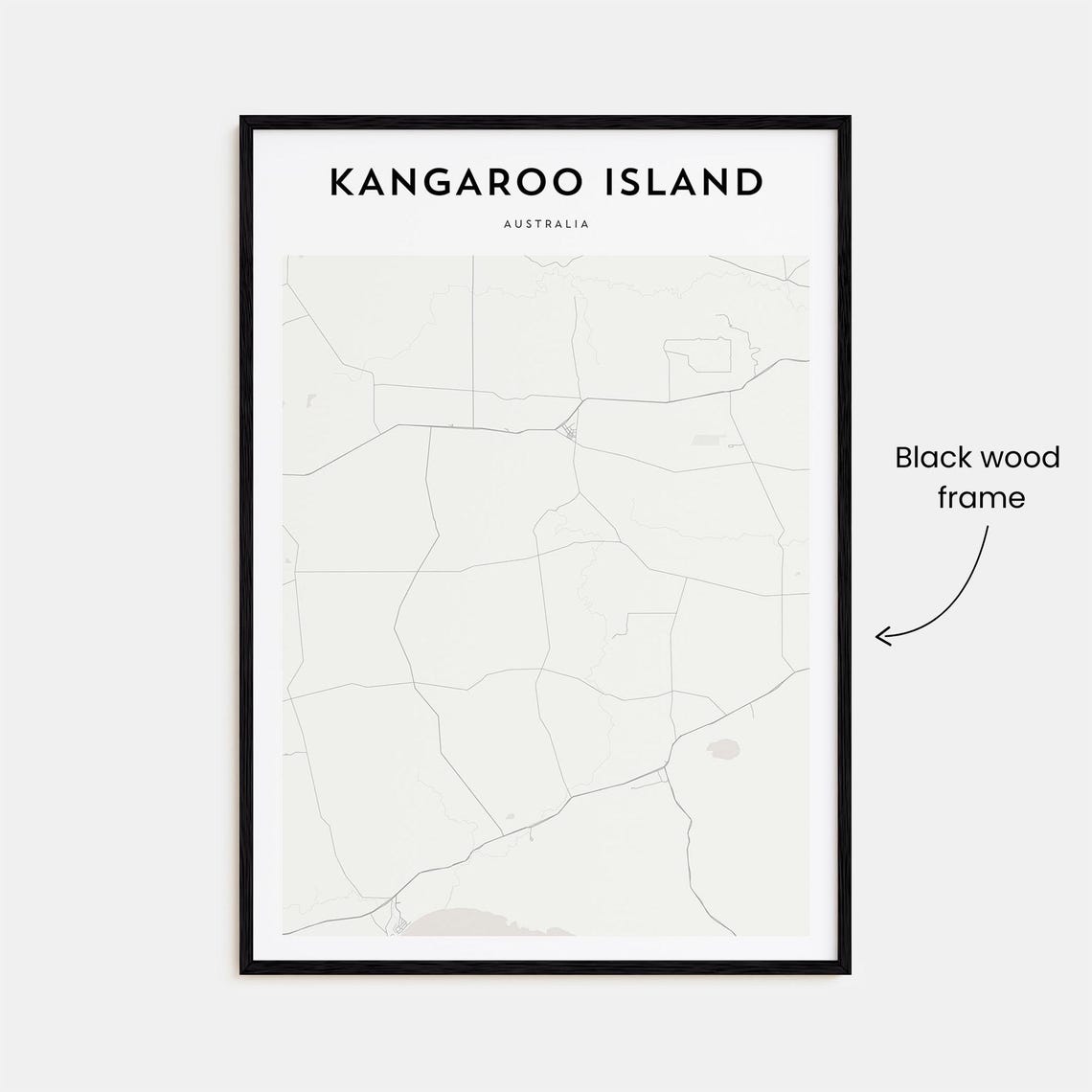 Kangaroo Island Australia Minimalist Street Map Line Art Poster - Image 3