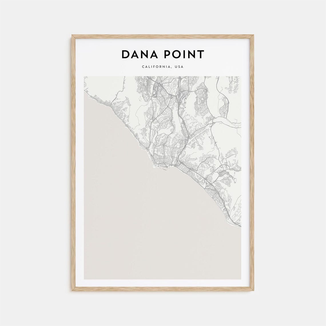 Dana Point California Minimalist Coastal Harbor Map Decor Poster