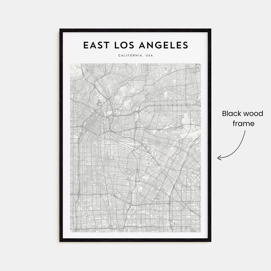 East Los Angeles Map Poster East Los Angeles Map Print East Los Angeles Personalized Map Art East Los Angeles Wall Art California Usa - Image 3