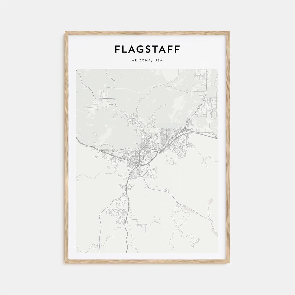 Flagstaff Arizona Minimalist City Street Map Poster Modern Decor