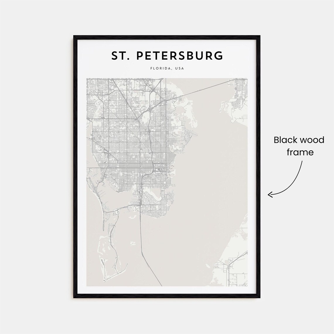 St Petersburg Map Poster Florida St Petersburg Map Print St Petersburg Personalized Map Art St Petersburg Wall Art Travel Poster - Image 3