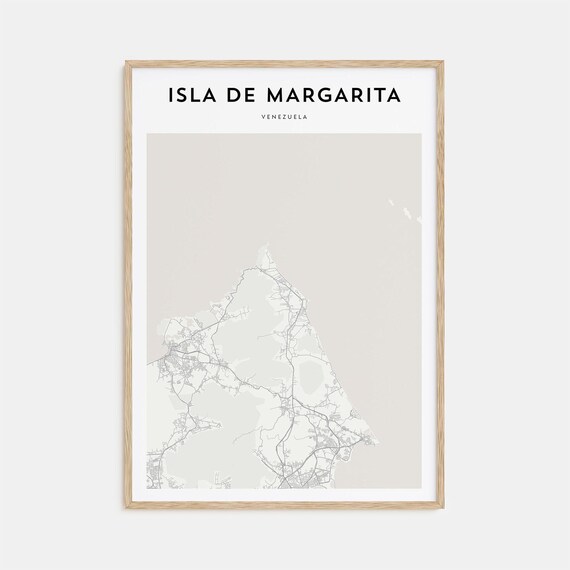 Isla de Margarita Venezuela Minimalist City Street Map Scandinavian Decor Poster