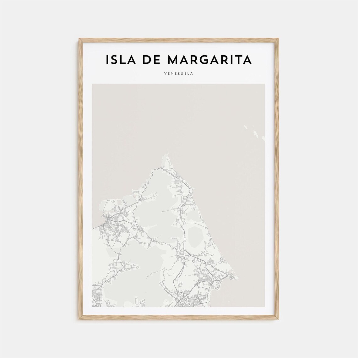 Isla de Margarita Venezuela Minimalist City Street Map Scandinavian Decor Poster