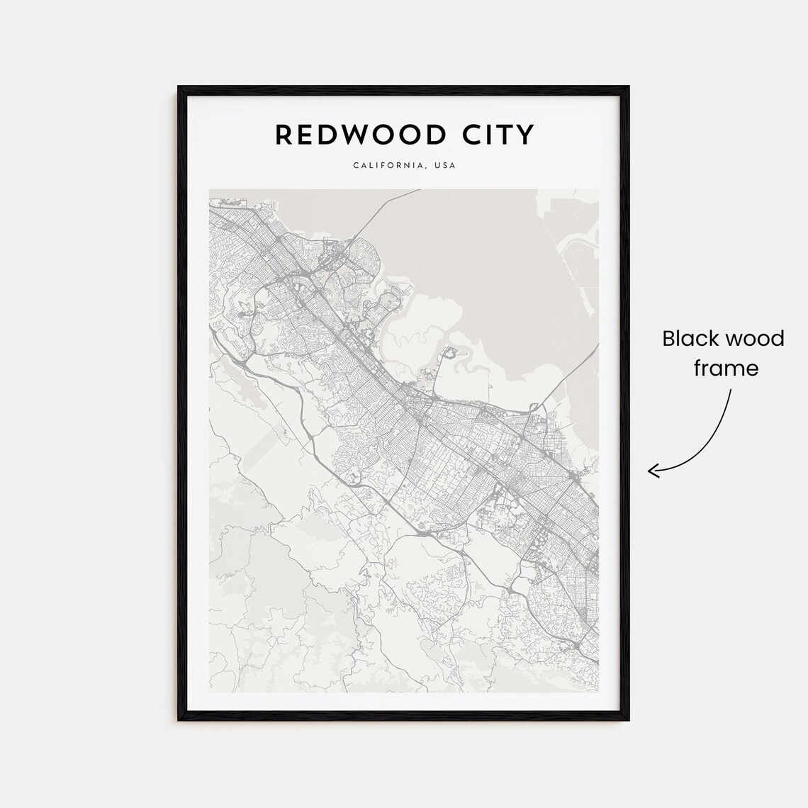 Redwood City California Minimalist City Map Modern Travel Poster - Image 3