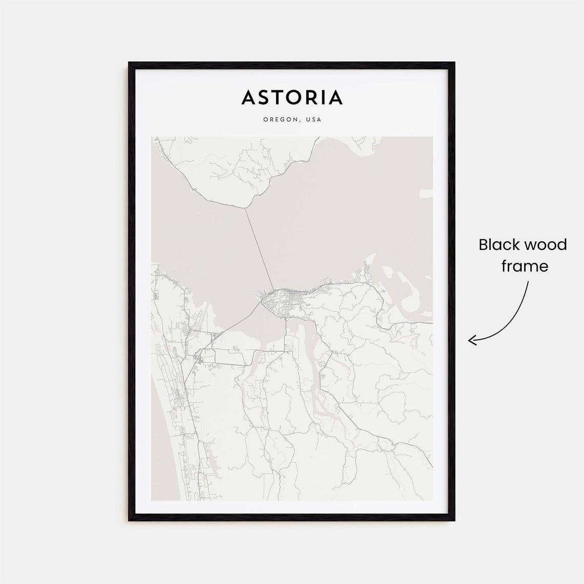 Astoria Oregon USA Minimalist Street Map Beige Travel Poster - Image 3