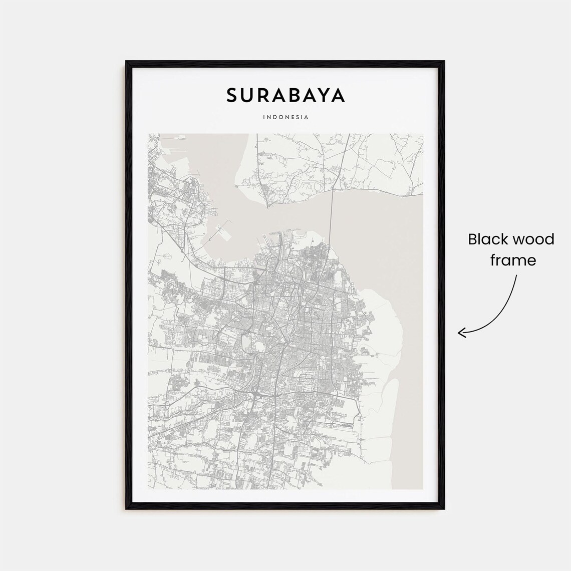 Surabaya Indonesia City Street Map Scandinavian Minimalist Poster - Image 3