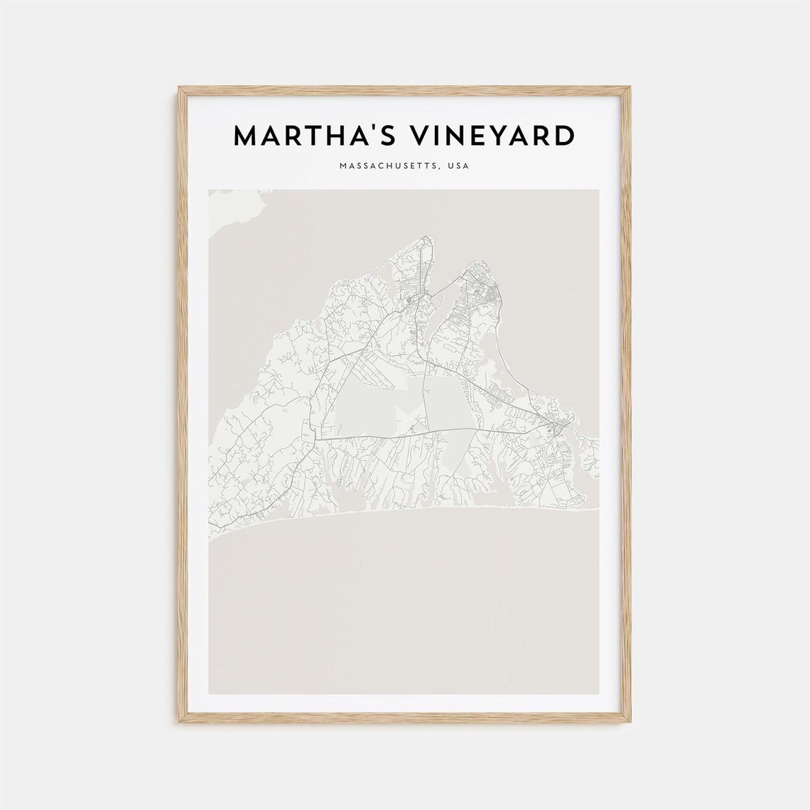 Martha's Vineyard Massachusetts Minimalist Island Map Art Poster