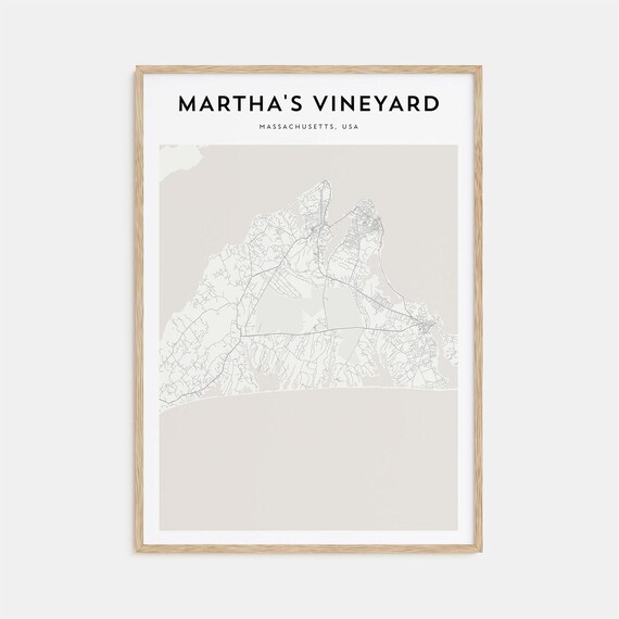 Martha's Vineyard Massachusetts Minimalist Island Map Art Poster