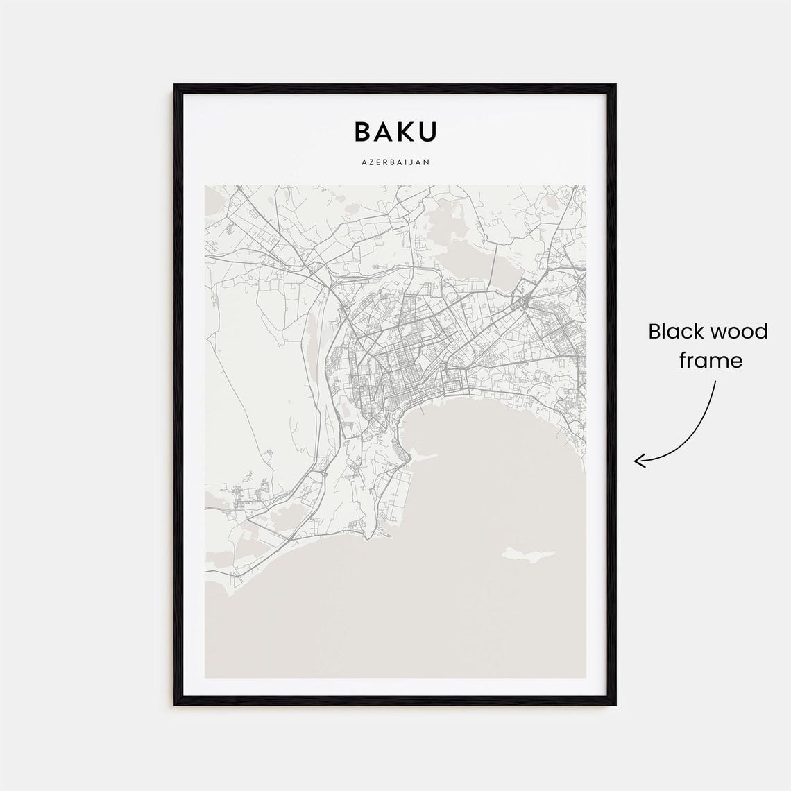 Baku Map Poster Baku Map Print Baku Personalized Map Art Baku Wall Art Baku Travel Print Azerbaijan - Image 3
