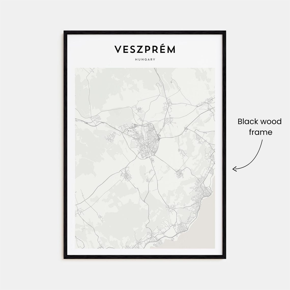 Veszprém Hungary Elegant Minimalist City Street Map Poster Gift - Image 3