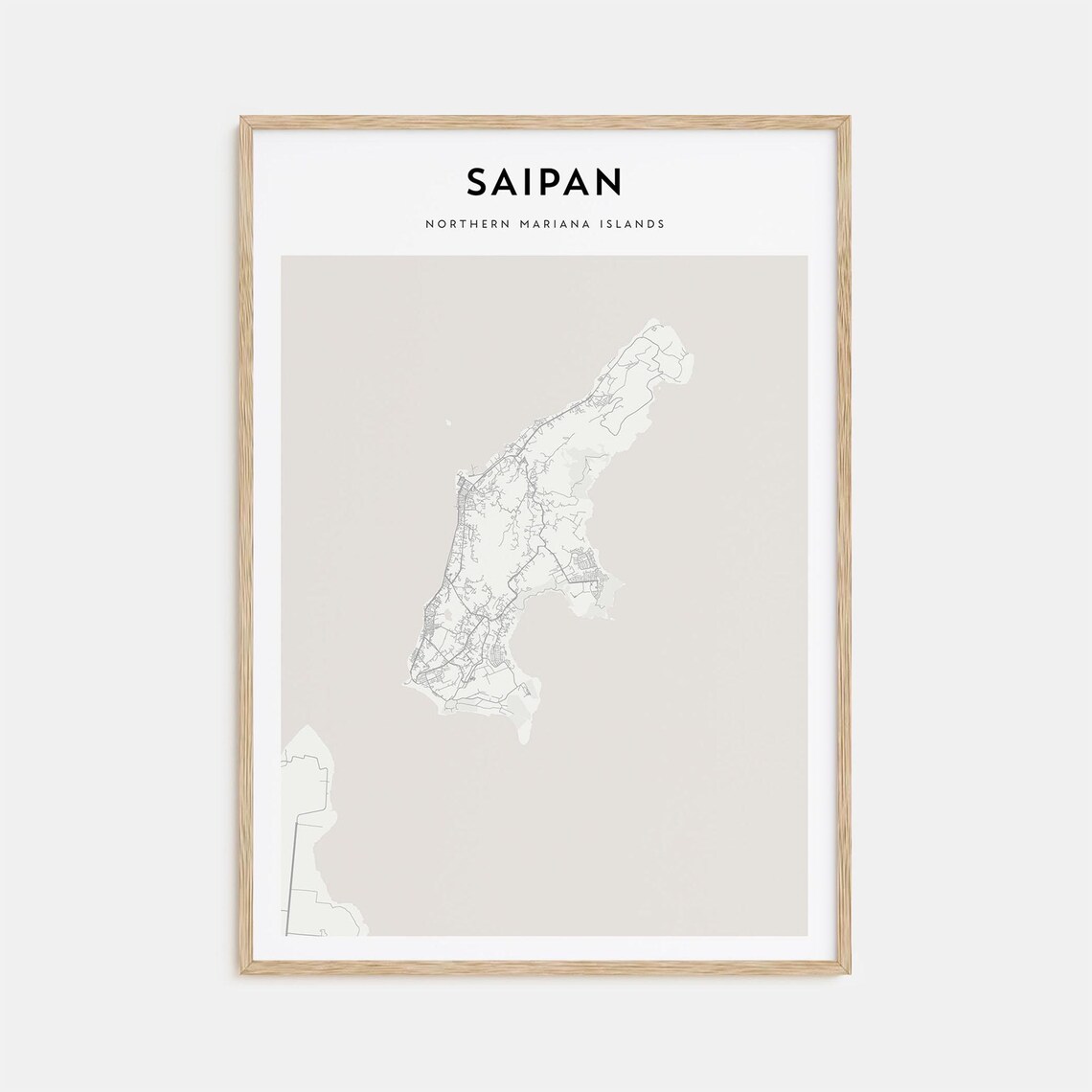 Saipan Northern Mariana Islands Minimalist Tropical Island Map Poster