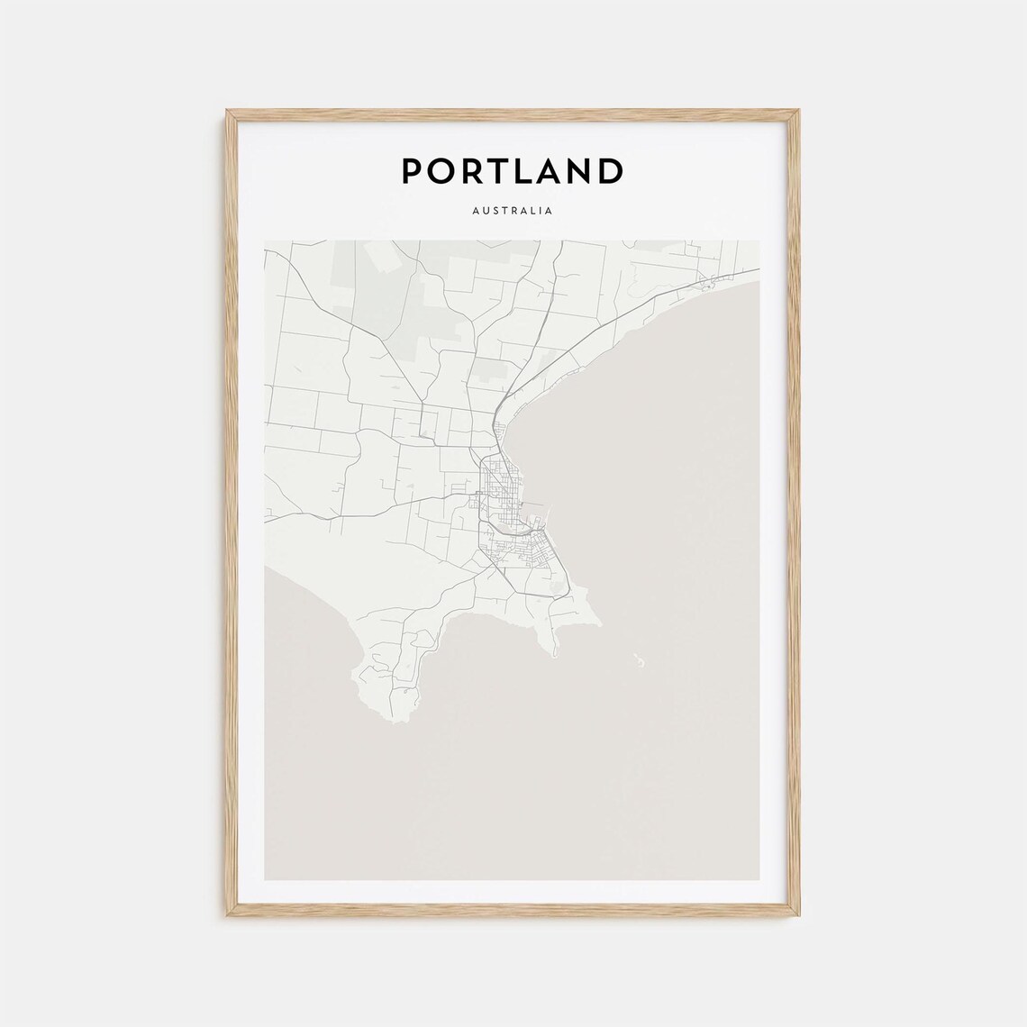 Portland Australia Minimalist Modern City Map Street Art Poster