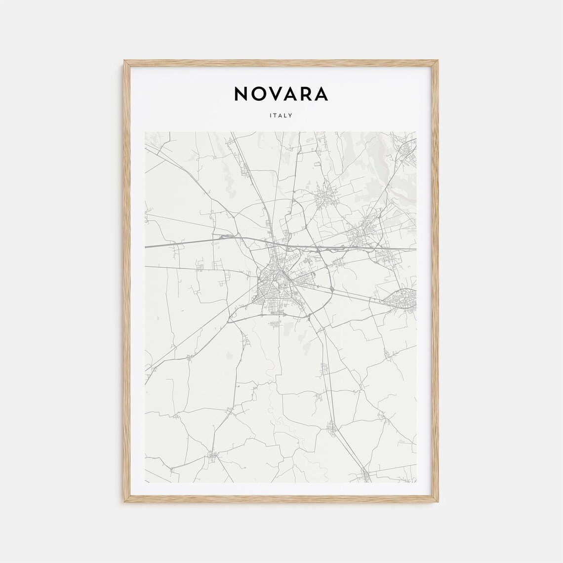 Novara Italy City Street Map Minimalist Line Art Travel Poster