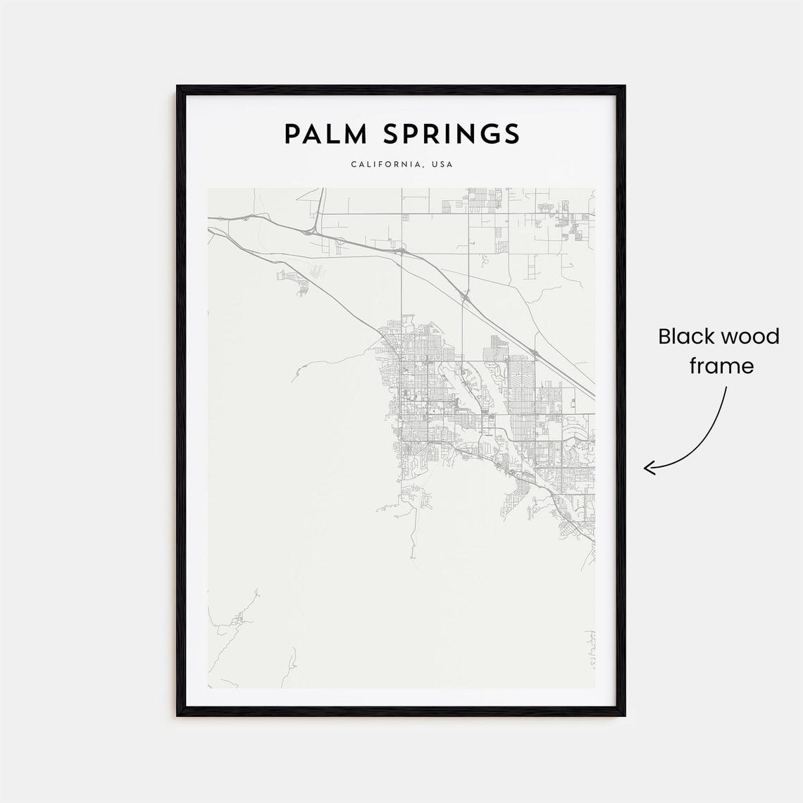 Palm Springs California USA Minimalist Street Map Line Art Poster - Image 3