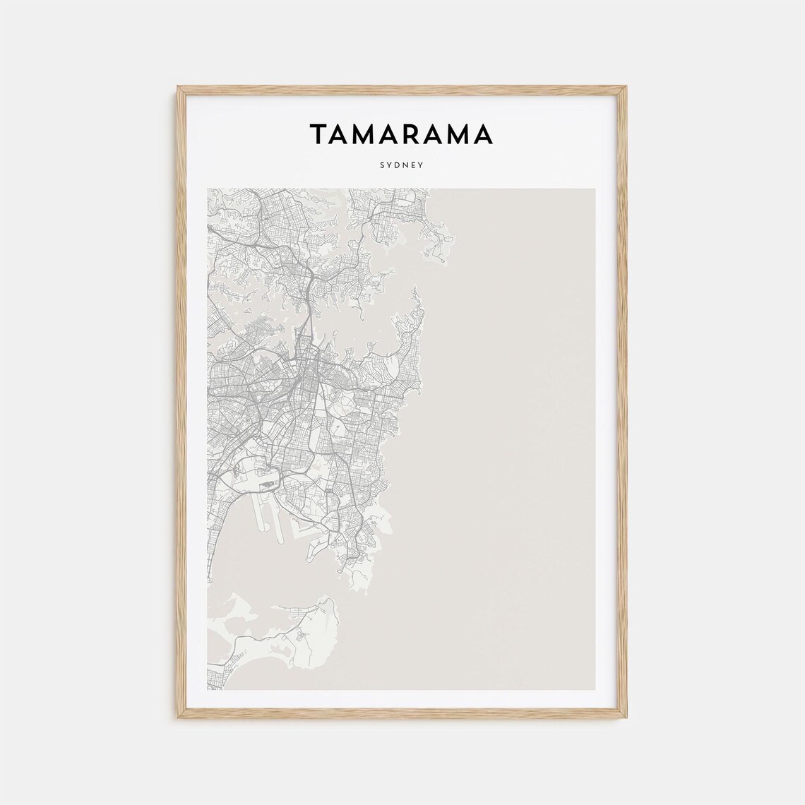 Tamarama Sydney Minimal Cream Coastal Map Travel Decor Poster